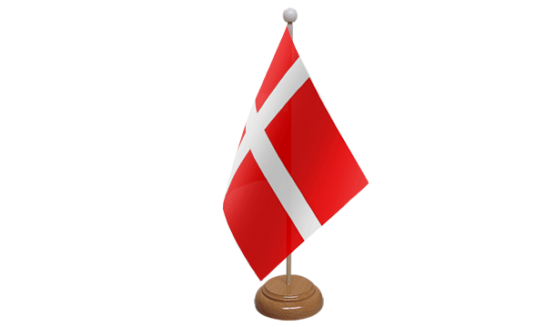Denmark Small Flag with Wooden Stand